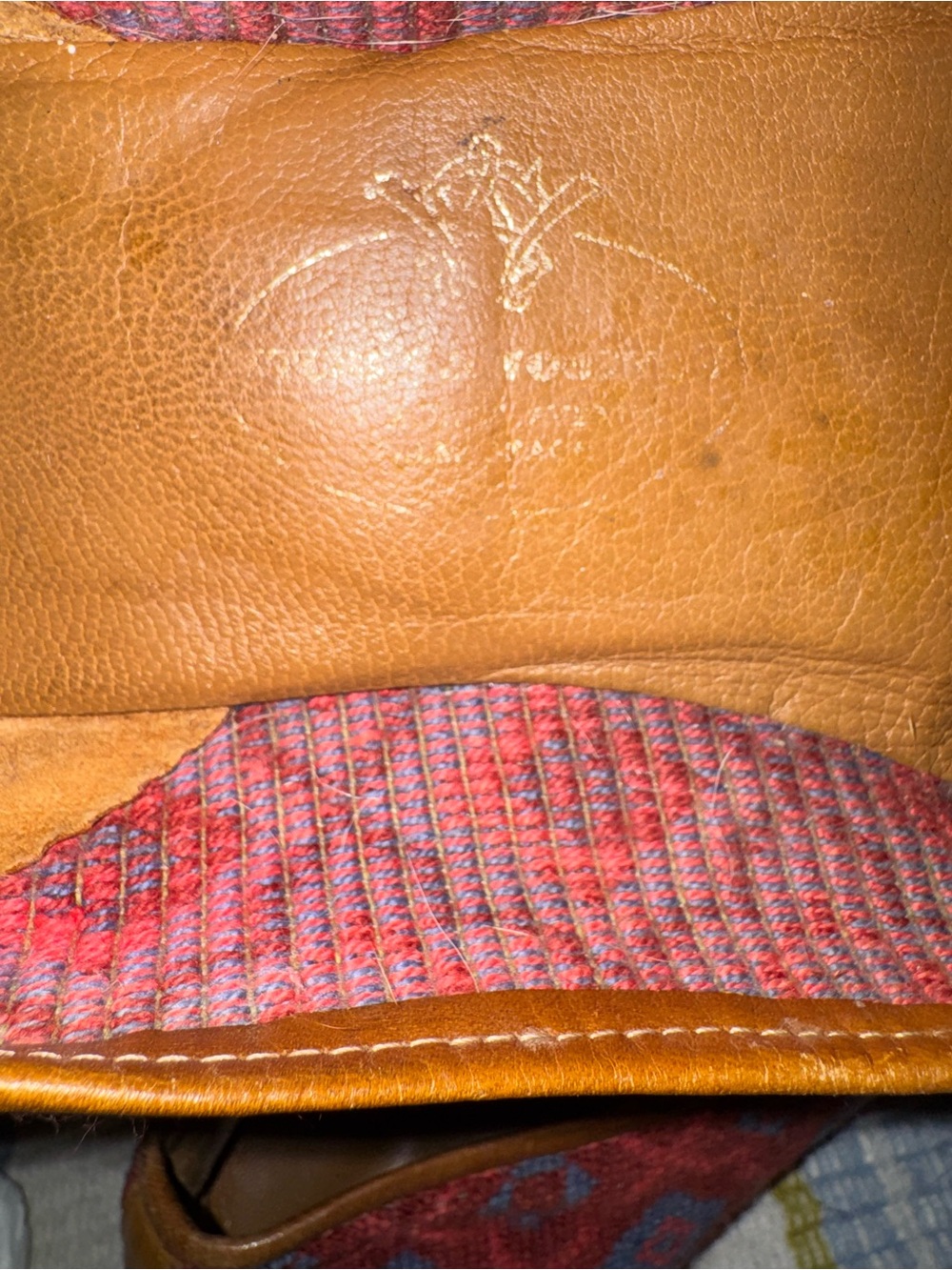 Stubbs and Wooten Red and Blue Patterned Slip-On Flats, 9.5 - Picture 4 of 13